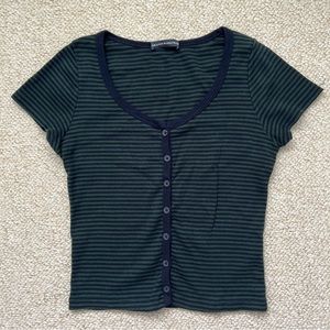 Brandy Melville Button-Front Crop Top
